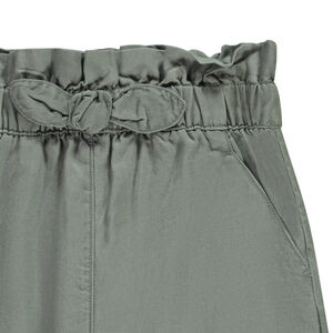 Pantalon large uni effet noué pour fille 