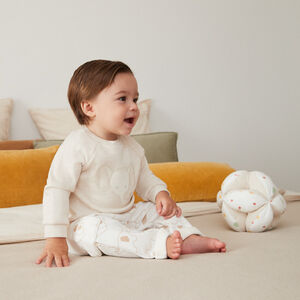 Ensemble 2 pièces molleton motifs éléphants pour bébé 