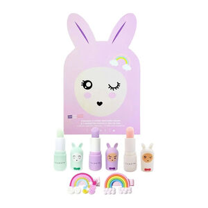 Coffret 3 baumes à lèvres parfumés + 2 barrettes cheveux Bunny Box 