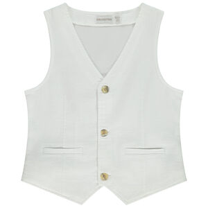 Gilet serveur en toile avec poches pour garçon 