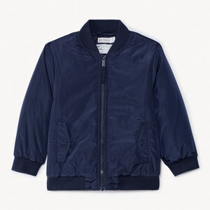 Blouson en toile bleu marine à col teddy pour garçon  