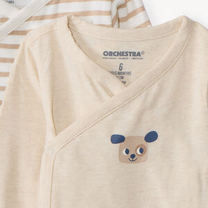 Lot de 7 bodies manches longues fantaisie pour bébé avec ouvertures différentes selon l'âge 