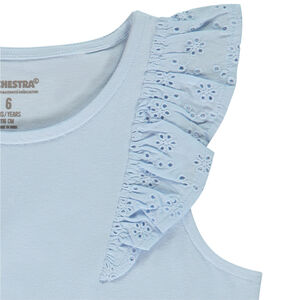 Débardeur à volants en broderie anglaise pour fille 