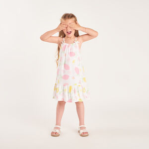 Robe à bretelles imprimé citron pour fille 