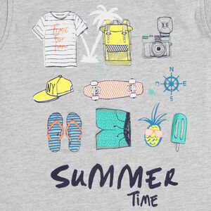 Ensemble avec débardeur esprit été et bermuda rayé 