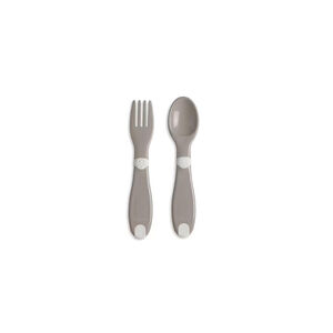 COUVERT MES PREMIERES FOURCHETTE ET CUILLERE GRIS 12M+ 