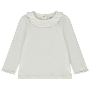 T-shirt manches longues en maille pointelle pour bébé fille 