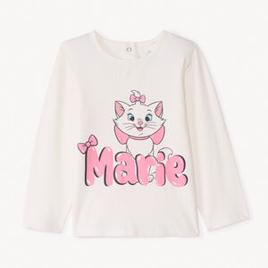T-shirt manches longues Marie des Aristochats Disney pour bébé fille  