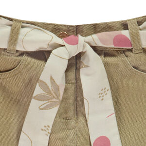 Pantalon doublé en toile avec ceinture arty fantaisie pour bébé fille 
