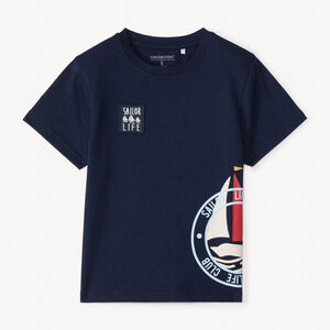 T-shirt manches courtes print bateau pour garçon 