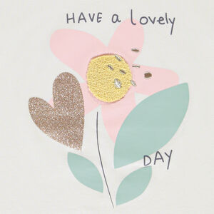 T-shirt manches courtes à broderie bouclette pour fille  