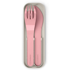 Set de 3 couverts en plastique PLA rose blush 