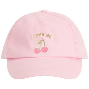 Casquette print doré et cerises brodées pour bébé fille 
