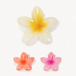 Lot de 3 pinces pour cheveux en forme de fleur d'hibiscus pour fille  