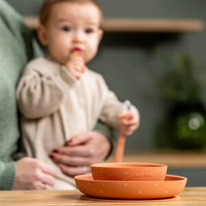 Set Repas enfant - Silicone - Terracotta/étoiles - 3 pcs 