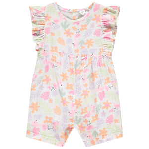 Combinaison courte avec volants et imprimé fantaisie pour bébé fille 