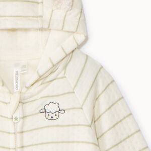 Combinaison longue rayée et rembourrée pour bébé 