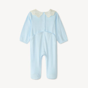 Dors bien léger avec col claudine en broderie anglaise pour bébé fille 