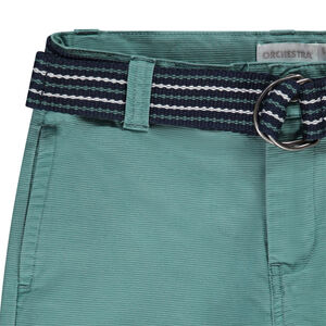 Bermuda en coton avec ceinture rayée à double boucles pour garçon 