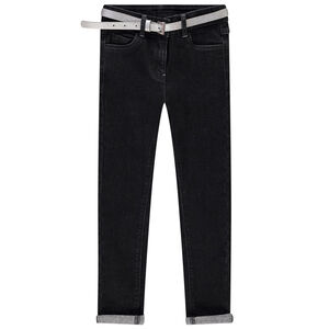Jean slim avec ceinture amovible pour fille 