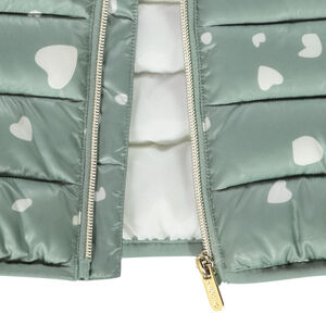 Doudoune légère à capuche imprimé cœurs pour fille 