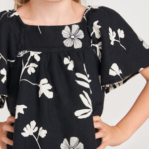 Robe manches courtes imprimée fleurie pour fille 
