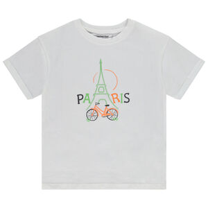 T-shirt manches courtes avec Tour Eiffel mat brodé garçon 