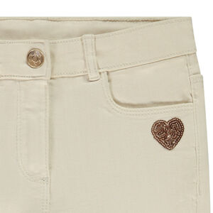 Jean slim motif cœur en sequins pour fille 