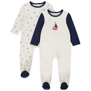 Lot de 2 dors-bien motifs marins pour bébé garçon avec ouvertures différentes selon l'âge 