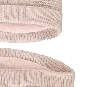 Set bonnet + snood en tricot fantaisie fille 