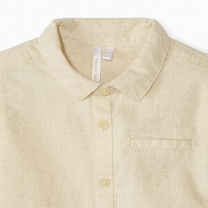 Chemise manches courtes + nœud papillon en toile pour bébé garçon 