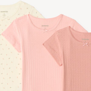 Lot de 3 maillots de corps manches courtes fille 