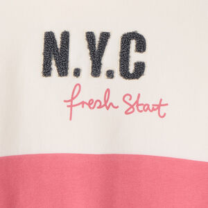 Sweat molleton à capuche effet color block pour fille 