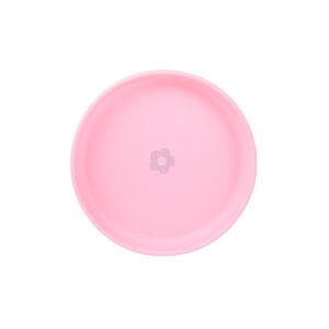 Assiette en silicone avec motif fleur et rebords relevés 