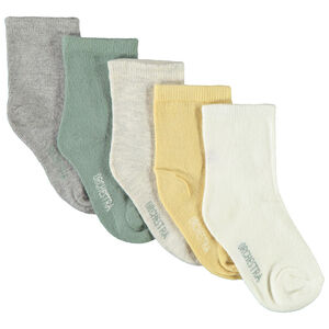 Lot de 5 paires de chaussettes normales unies pour bébé garçon  