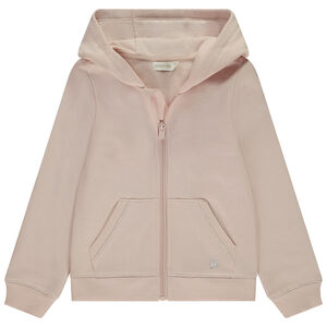 Gilet à capuche en molleton uni pour fille 