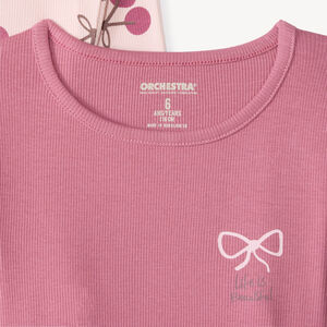 Lot de 3 t-shirts manches longues fille unis et imprimés 