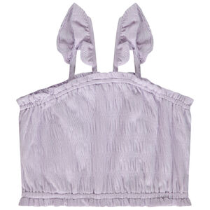Crop top smocké à bretelles volantées fille 
