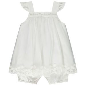 Combinaison courte de cérémonie effet 2 en 1 pour bébé fille 