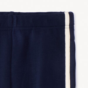 Caleçon uni en molleton et bandes contrastantes pour fille 