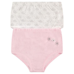 Lot de 2 culottes en coton motif fleurs 
