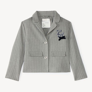 Blazer court fille style uniforme en flanelle 