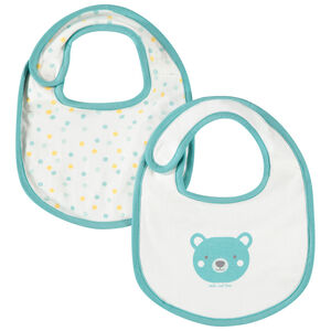 Lot de 2 bavoirs print ourson pour bébé garçon 