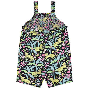 Combinaison courte imprimée fantaisie savane pour bébé fille  