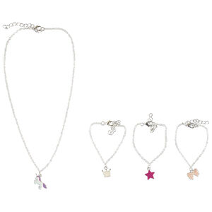 Lot de 3 bracelets + 1 collier fille 