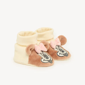 Chaussons bébé fille en velours Minnie Disney 