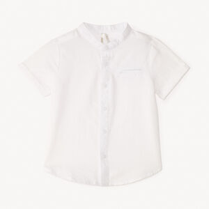 Chemise manches courtes unie à col mao pour bébé garçon 