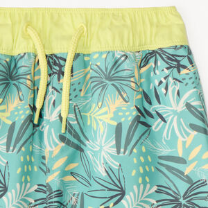 Short de bain imprimé feuillage tropical pour garçon 