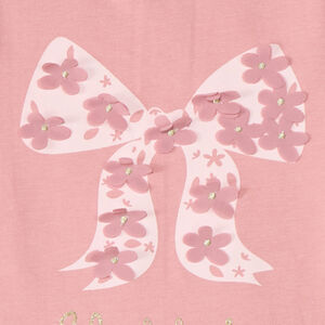 T-shirt manches courtes bébé fille print à relief fantaisie 