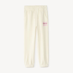 Pantalon de jogging fille en molleton uni à print 
